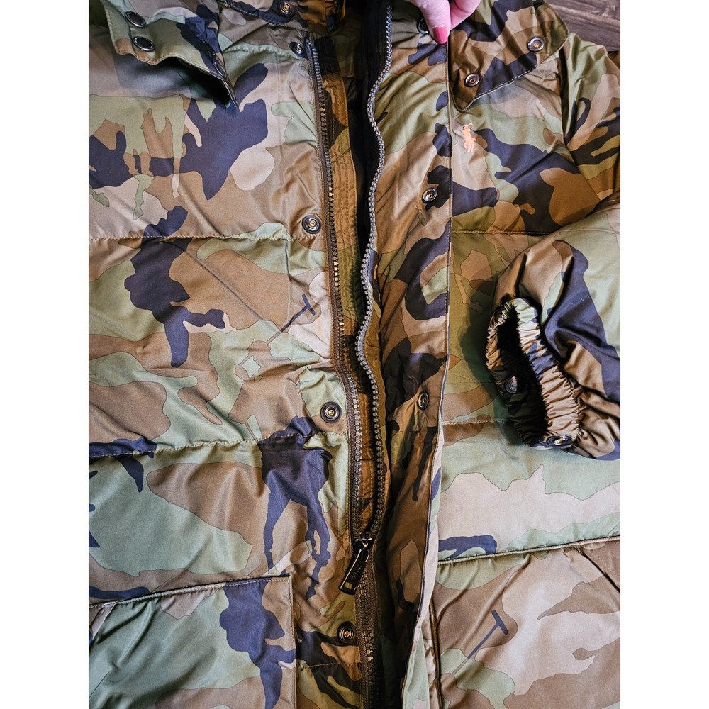 Polo Ralph Lauren Jacket Mens XLT Camo Down Puffer Hooded Winter Ski Coat - Picture 6 of 11